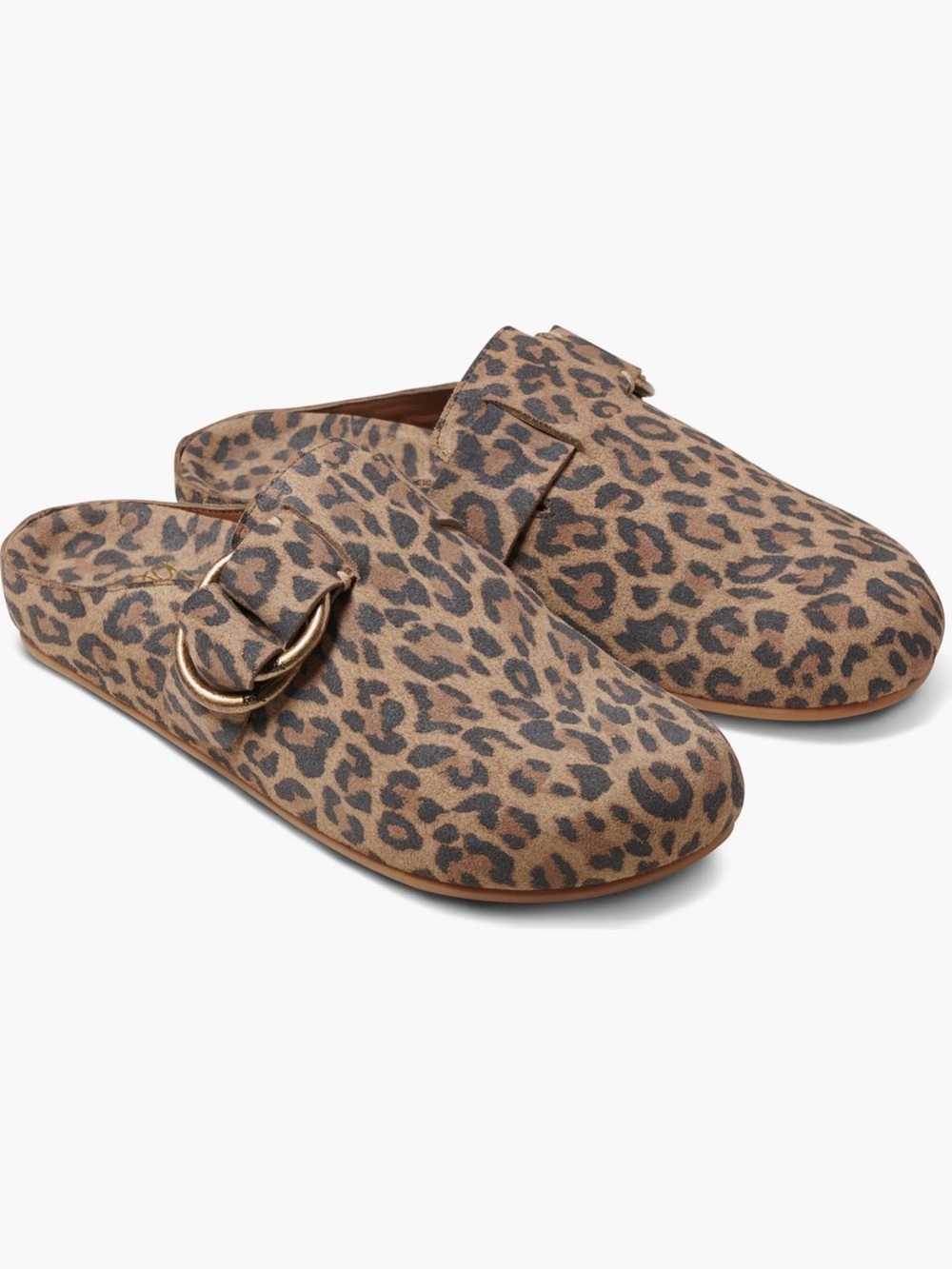 Beek Vulture Cheetah Leopard Print Slip-On Mules - Brown beige sz 6 NEW NWT